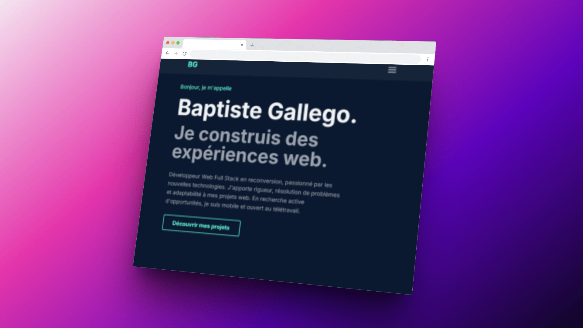 site portfolio développeur Web