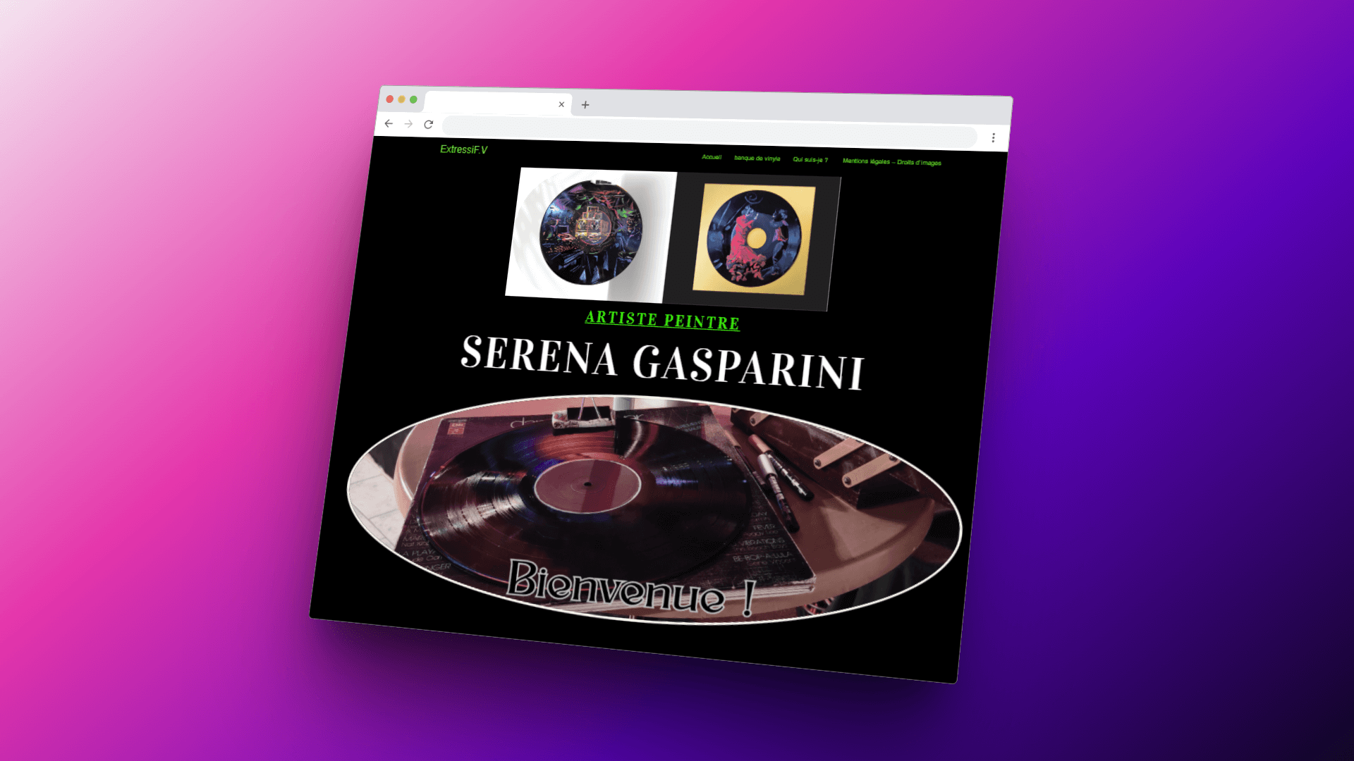 Image du site d'une une artiste peintre réaliser par Games of digit